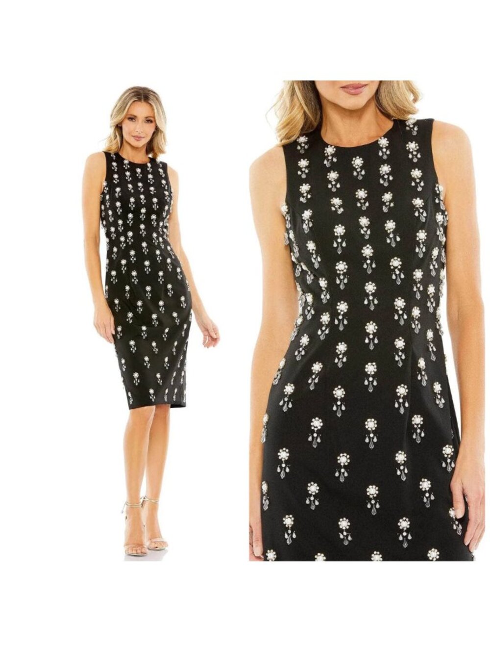 Mac Duggal Jewel Neckline Embellished Pencil Dress